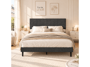 Lit 2 places 160x200 cm    coloris gris