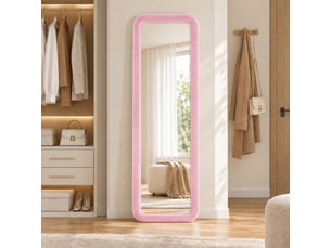 Miroir à poser coloris rose <strong>NAHILIMI</strong> <strong></strong> - 160 cm x 50 cm