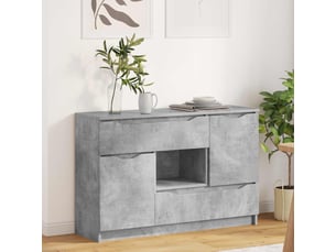 Buffet - bahut - meuble de rangement gris béton 100 x 30 x 65,6 bois d'ingénierie