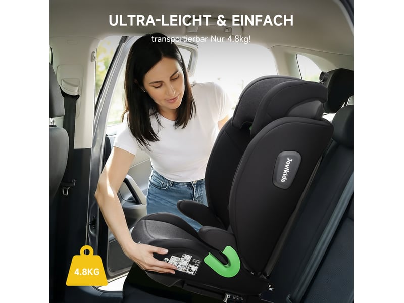 Siège auto enfant i-size r129 isofix noir 100-150 cm avec dossier réglable - Conforama D