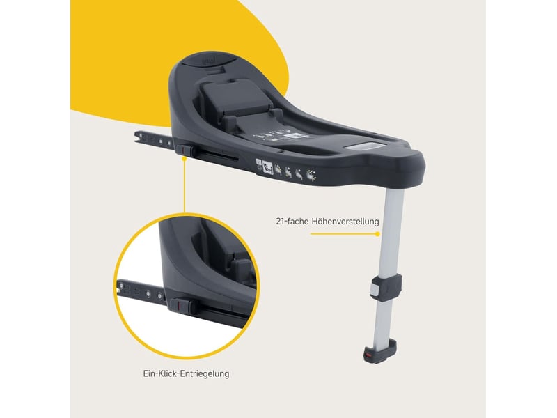 Base isofix pour siège auto bébé 65 x 35 x 64 cm noire, avec jambe d'appui réglable, vendue sans siège auto - Conforama B
