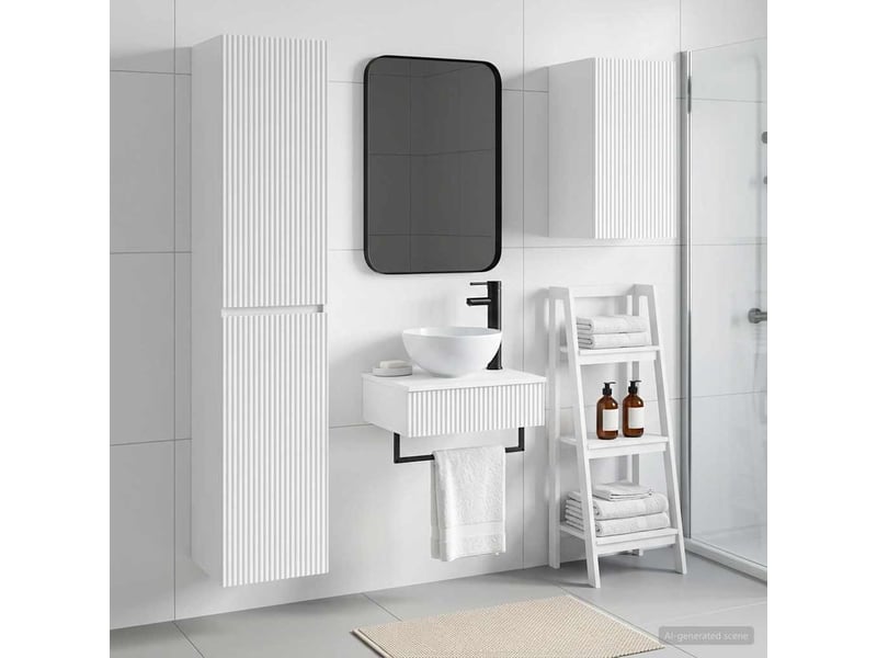 Ensemble de mobilier de salle de bain 3 pc blanc cf64244 - Conforama B