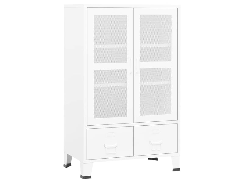  Coffre de rangement, boîte de rangement de rangement industriel blanc 70x40x115 cm métal  - Conforama A