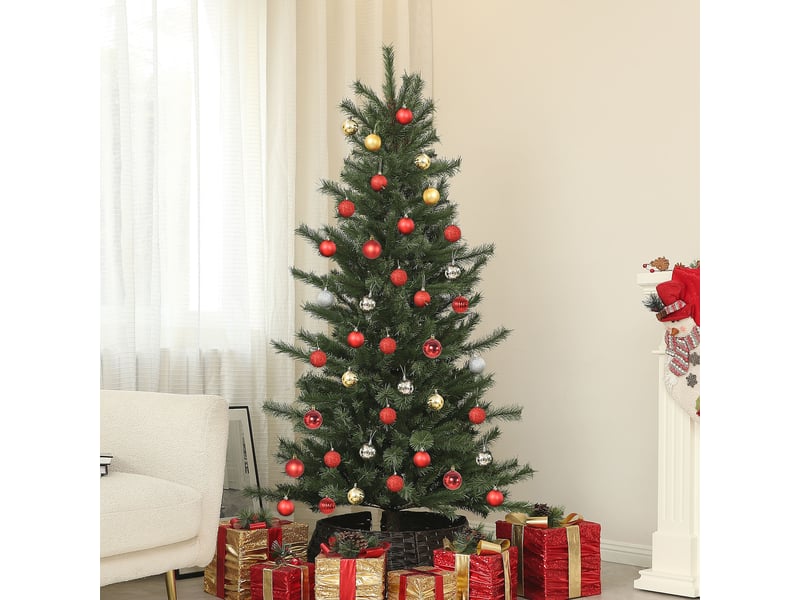 Sapin de noël artificiel 180 cm arbre de noël avec support en acier pliable, 467 branches, décoration de noël, vert  - Conforama C