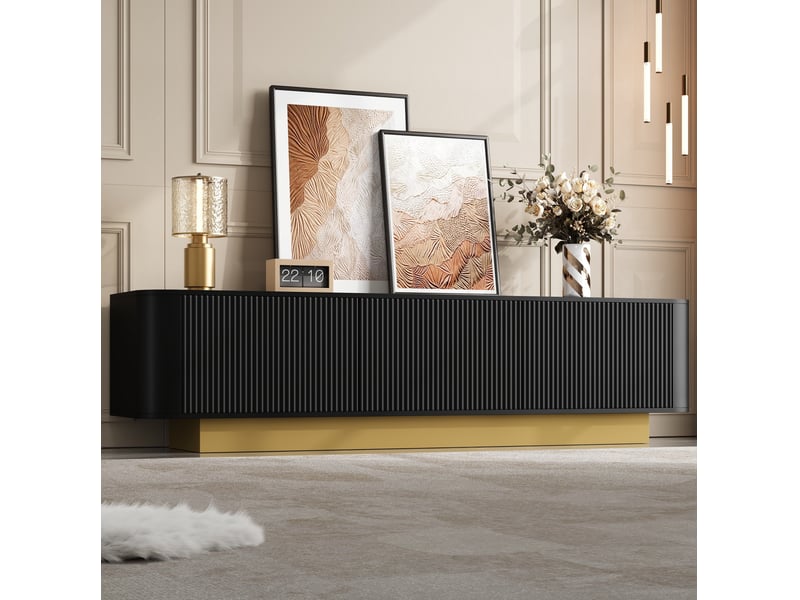  Meuble tv 170 cm 3 portes avec gestion des câbles evryae  - Conforama D