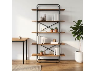 Étagère 5 niveaux, étagère de rangement 100 x 35 x 175,5 cm pb bois de chêne