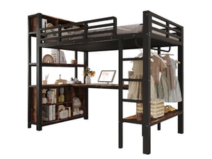 Lit mezzanine 90x200 cm <strong>HAUSS SPOLE</strong> <strong></strong> coloris noir