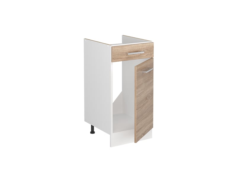  Vicco meuble bas sous-évier, sonomablanc, 40cm plan de travail chêne doré  - Conforama C