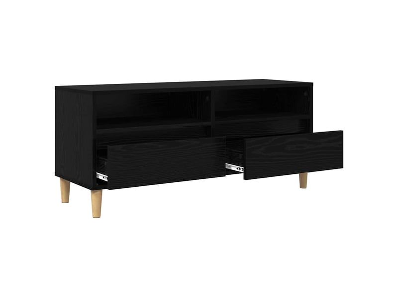  Meuble tv - banc tv - meuble de rangement 100 x 34,5 x 44,5 cm chêne noir bois d'ingénierie  - Conforama E