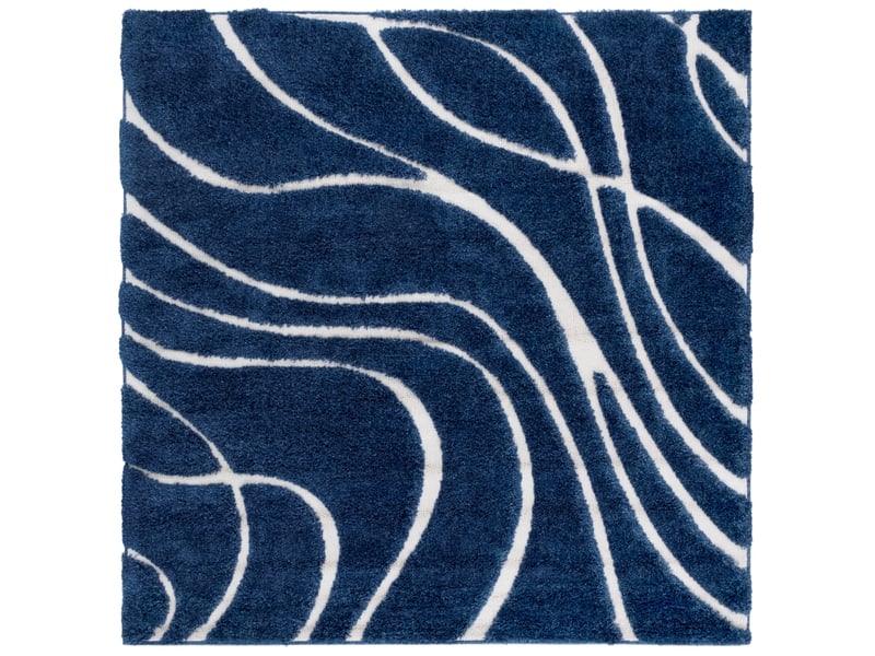  Tapis en polypropylène bleublanc, 122 x 122 cm  - Conforama A