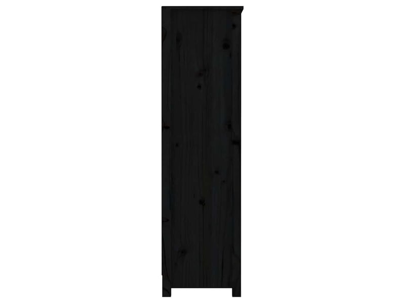  Bibliothèque, meuble de rangement salon noir 80x35x126 cm bois de pin massif  - Conforama E