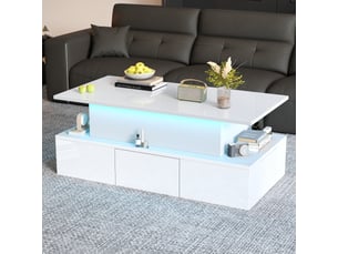 Table basse rectangulaire coloris blanc <strong>HAUSS SPOLE</strong> <strong></strong> - 50 cmx100 cm