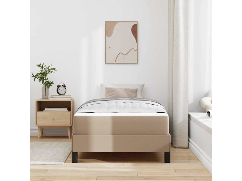 Lit simple- lit adulte - cadre de lit avec matelas cappuccino 100 x 200 cm tissu - Conforama B