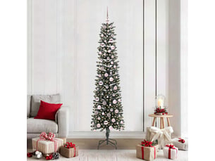 Sapin de noël - arbre de noël artificiel vert 210 cm pvc, plastique et acier