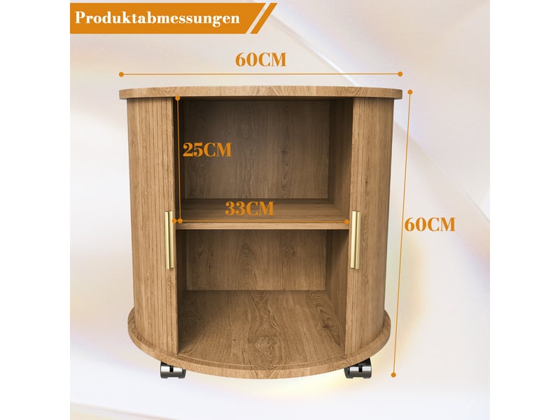  Table de chevet cylindrique - station de charge intégrée (prise + 2 usb) - porte coulissante silencieuse 60x60x60cm - Conforama C