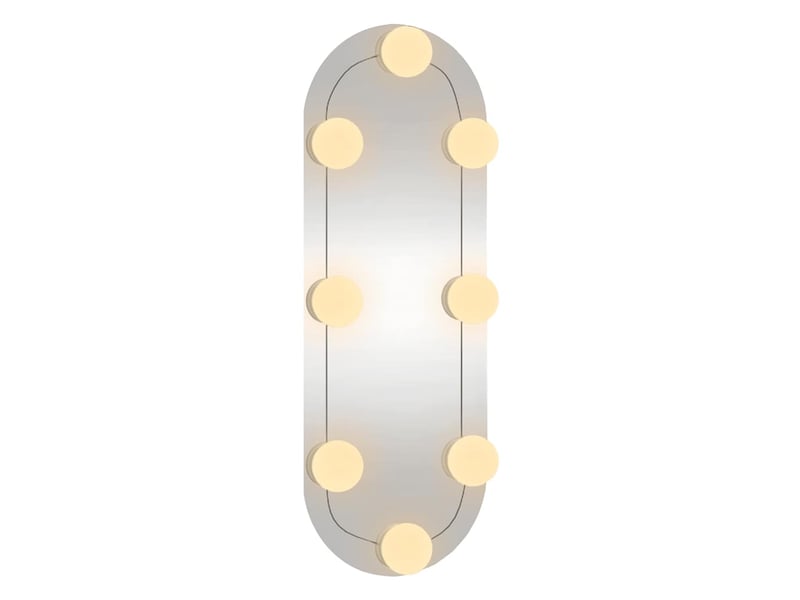  Miroir mural avec lumières led 15x40 cm verre ovale cf62814  - Conforama D