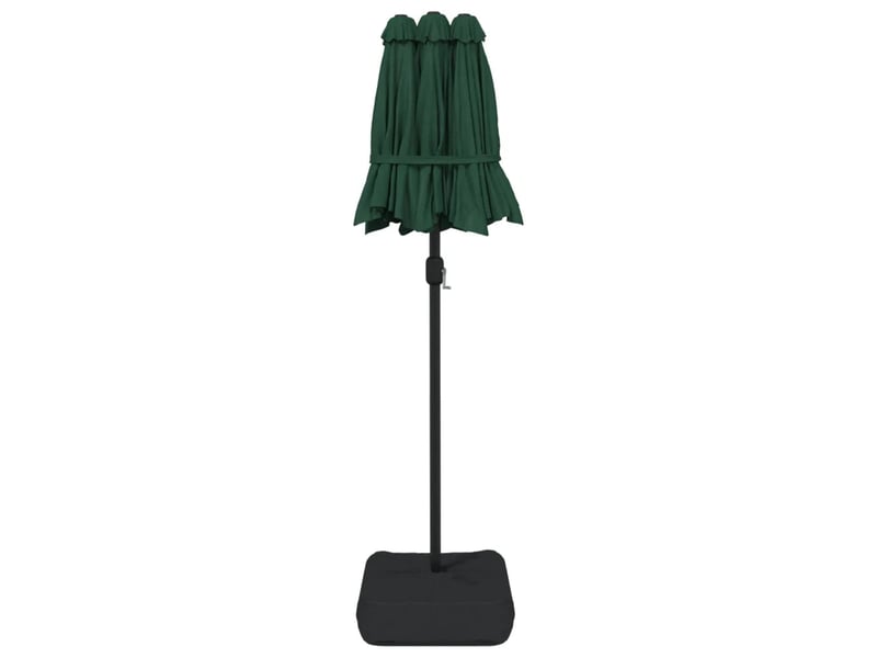  Parasol de jardin double tête carré 316 x 145 cm protection uv facile à manœuvrer en polyester vert 02_0047386  - Conforama D
