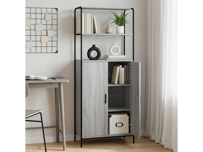  Haut armoire, armoire de rangement sonoma gris 40x33x161 cm bois d'ingénierie  - Conforama B