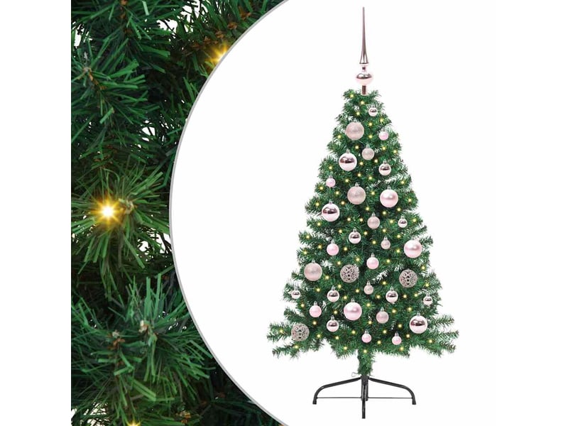  Sapin de noël artificiel, arbre de noël pré-éclairé vert 120 cm pvc shl7647  - Conforama A