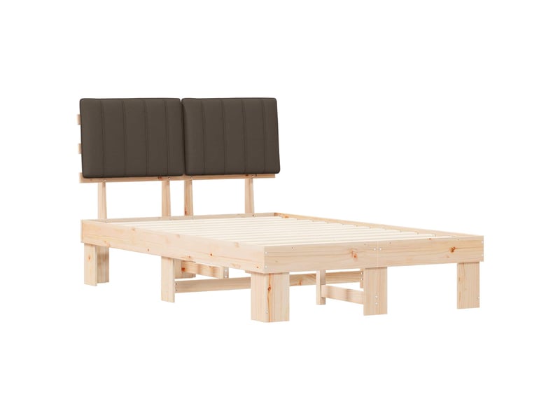  Lit double- lit adulte -  cadre de lit avec tête de lit rembourrée taupe 120 x 190 cm  - Conforama C