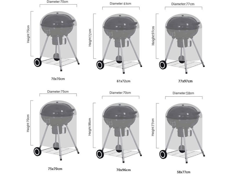  Housse pour barbecue sphérique – noire, ø77x97 cm  - Conforama B