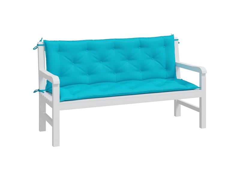  Lot de 2 coussins de banc de jardin, coussins d'assise turquoise 150x50x7 cm tissu cf58702  - Conforama D