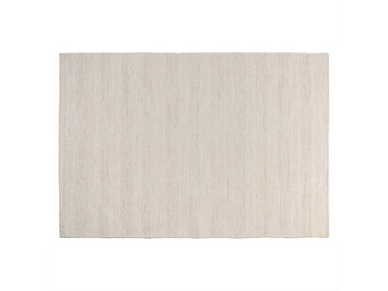  Sacha - tapis rectangulaire 300x400cm en laine texturée aux nuances de beige  - Conforama A