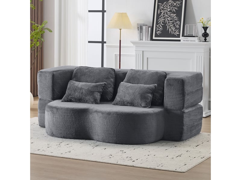  Canapé de salon, canapé moderne, gris, design moderne, pour salon, adapté à l'espace de vie, chambre  - Conforama C