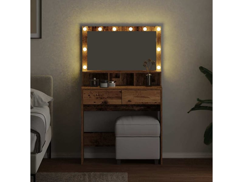 Coiffeuse, table de toilette bois ancien 80x41x134,5 cm  - Conforama D