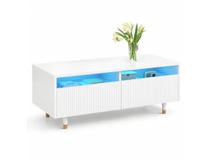 Table basse rectangulaire coloris blanc LPOSPI  - 50 cmx110 cm