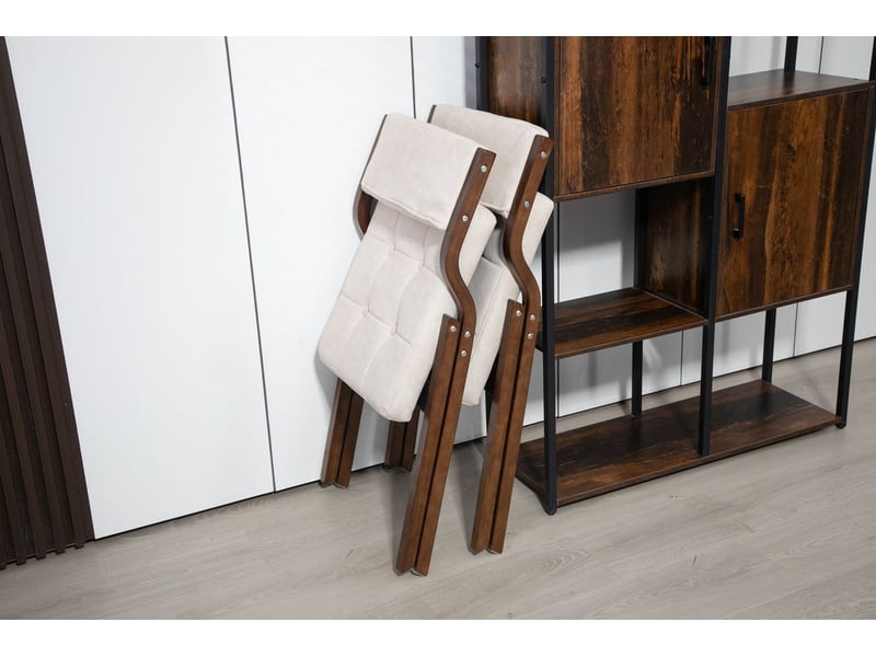 Chaise de salle à manger chaise repas pliable dossier rembourré bois portable déjà montées crème - Conforama D