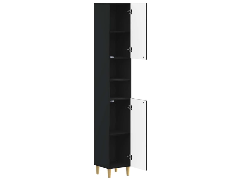 Colonne de salle de bain avec étagère ouverte arnhem noir - Conforama C