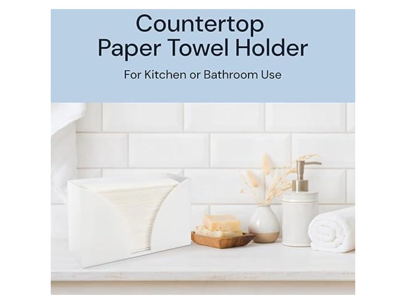  Enowelir distributeur de porte-essuie-tout de comptoir en acrylique blanc pour cuisine ou salle de bain  - Conforama C