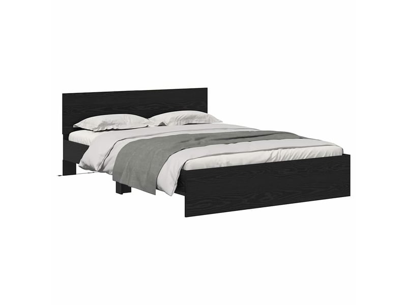 Lit double- lit adulte - cadre de lit chêne noir 120 x 190 cm bois d'ingénierie - Conforama B