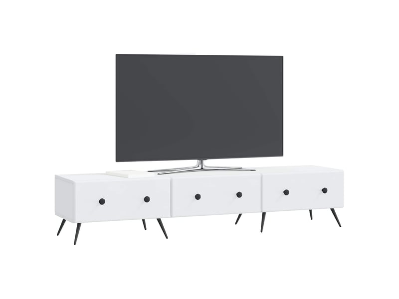  Meuble tv - banc tv - meuble de rangement blanc 147 x 34,5 x 30 cm bois d'ingénierie  - Conforama C