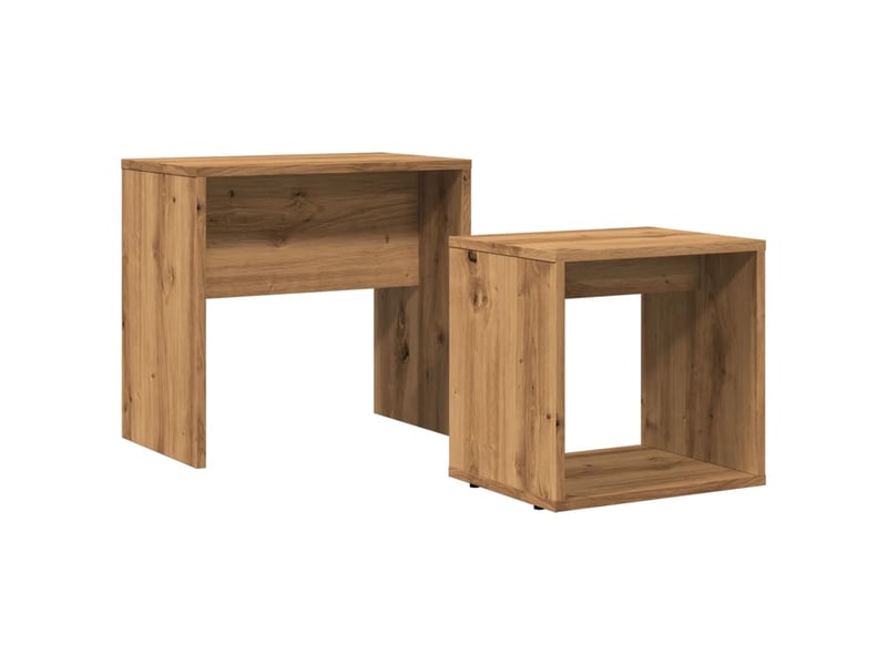  Tables basses gigognes 2 pcs | table de salon chêne artisanal bois d'ingénierie  - Conforama A