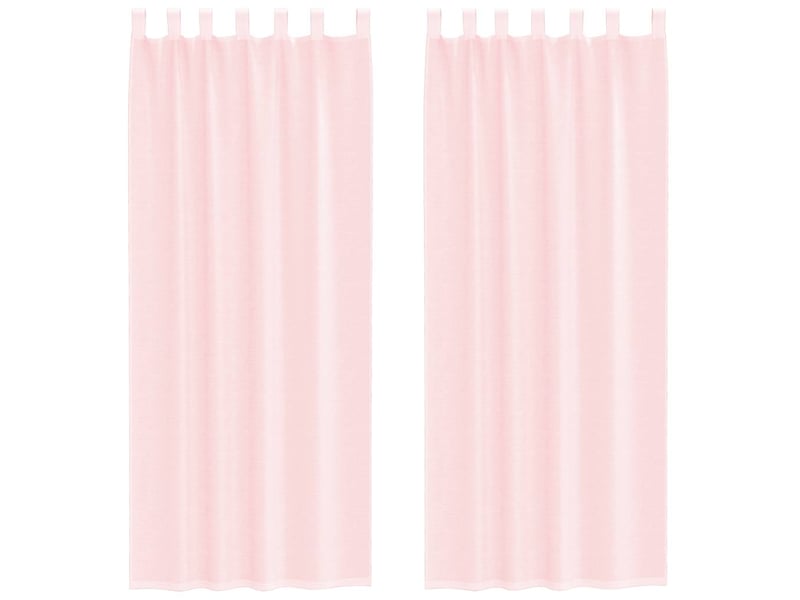  Lot de 2 rideaux en voile, voilages avec passe-tringles rose clair cf44483  - Conforama A