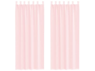 Lot de 2 rideaux en voile, voilages avec passe-tringles rose clair cf44483