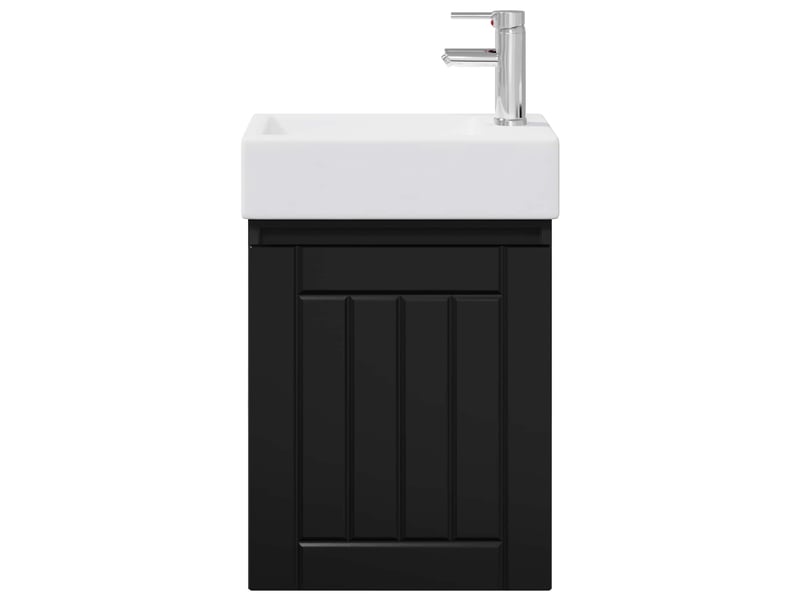  Meuble de rangement salle de bain avec robinet noir 45.5x25.5x84 cm shl9652  - Conforama E