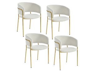 Lot de 4 chaises de salle à manger,55x55x80 cm,tissu côtelé,beige