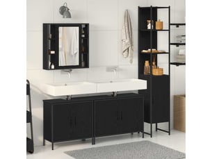 Ensemble de mobilier de salle de bain 4 pièces noir cf64560
