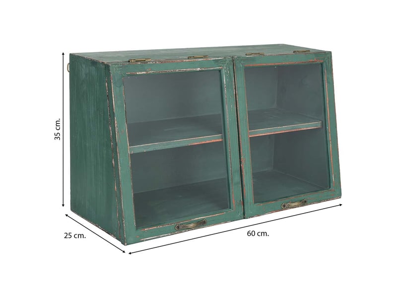  Vitrine en bois vert 60x25x35 cm h  - Conforama D