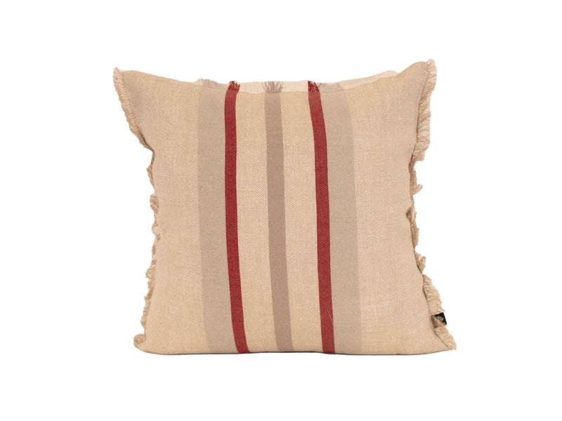  Coussin rayé en lin et coton 45x45 cm  - Conforama A