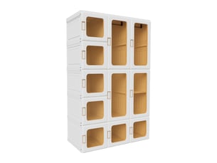 Armoire penderie chambre adulte en matière pp - 104x50x170 cm - 11 portes - structure pliable montage 3min - porte pet transparente - étanche anti‑moisissure - style minimaliste - pour petit appartement, blanc