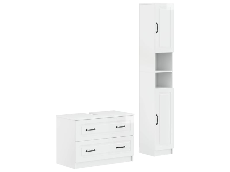 Ensemble de 2 meubles de salle de bain utrecht blanc brillant cf63198 - Conforama A