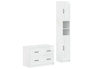 Ensemble de 2 meubles de salle de bain utrecht blanc brillant cf63198