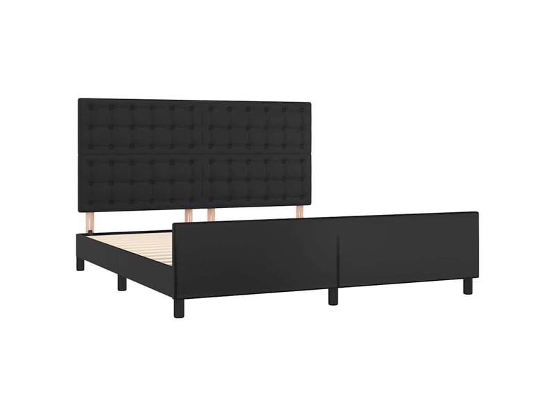Lit double- lit adulte - cadre de lit sans matelas noir 160x200 cm similicuir - Conforama C