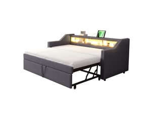 Lit gigogne 90x190 cm OKMYHOME   coloris gris