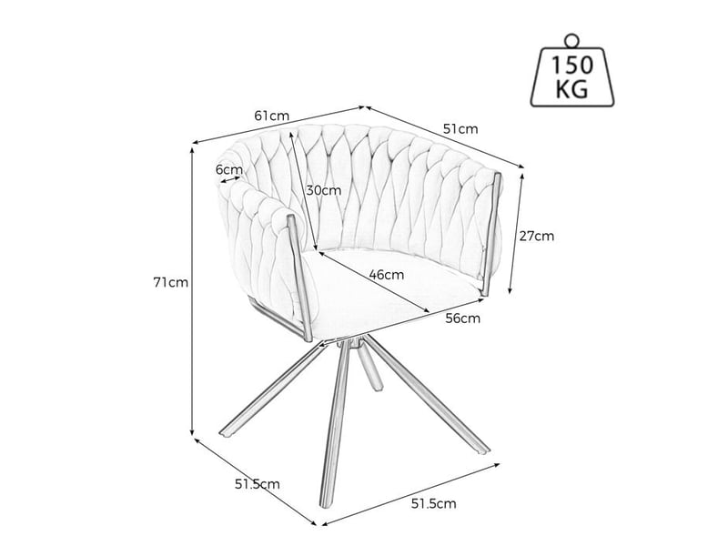 Chaise pivotante en velours - beige - rotation 360° - design ergonomique - 10.3 kg - supporte 150 kg - montage facile beige - Conforama E