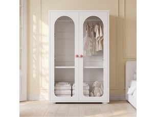 Armoire 2 portes avec penderie et étagères réglables pour chambre en mdf 80×50×120 cm blanc